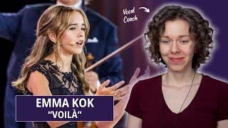 Why I get nervous hearing young singers... Vocal Coach Reacts to Emma Kok Singing "Voilà" LIVE