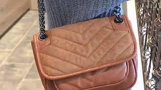 Real Video Velvet Chain Sling Bag / Tas Selempang Import - DROP3304