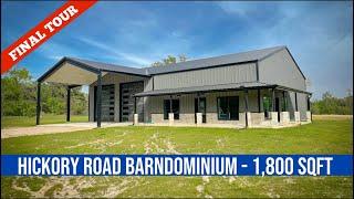 Barndominium Tour - 1800 sqft - 2 Bedroom - 2 Bath - Safe room - 1700 sqft shop.