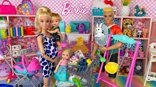 Barbie & Ken Doll Family Baby Shopping Story