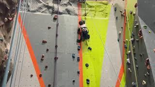 Ryan first class rock wall climbing.