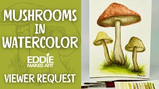 VIEWER REQUEST ‍🟫 Mushrooms In Watercolor