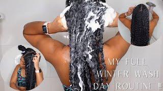 My FULL Winter WASH DAY ROUTINE | Natural Hair | Hydrated Hair