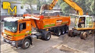 2x LIEBHERR A904C BAGGER BELÄDT LASTER AUF BAUSTELLE MOBILBAGGER AUF SCHWERTRANSPORT DREAM MACHINES