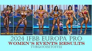 2024 IFBB Europa Pro Bikini Wellness Fitness Figure Women's Physique & Women's Bodybuilding Results