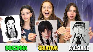 CRIATIVA vs FALSIANE vs BOAZINHA DESENHANDO A WANDINHA Na Escola da Vivi!  (COMPILADO)