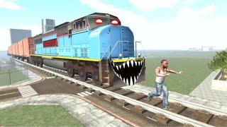 Franklin vs Gaint Horror Train in Indian Bike Driving 3D