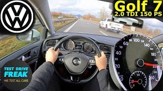 2015 VW Golf 7 2.0 TDI 150 PS Manual  TOP SPEED POV + Fuel Consumption Test