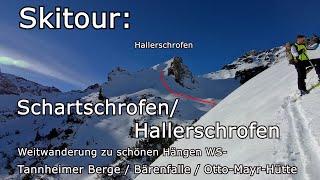 Skitour: Schart-/Hallerschrofen; Weitwanderung zu schönen Hängen WS-; Tannheimer Berge / Bärenfalle