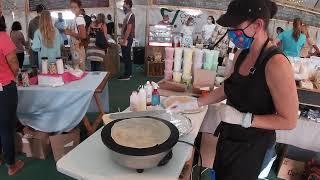 PANCAKES MAKING IN ONE MINUTE AT TOKAI MARKET - CAPE TOWN.