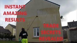 SOFTWASH RENDER CLEANING WITH WATER FED POLE AND BACKPACK