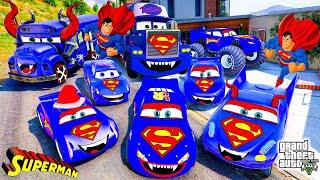 GTA 5 - Stealing SUPERMAN MCQUEEN Cars With Franklin! in GTA V (Real Life Cars #89)