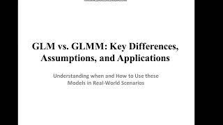 Generalized Linear Model (GLM) Vs Generalized Linear Mixed Model (GLMM) Part 1