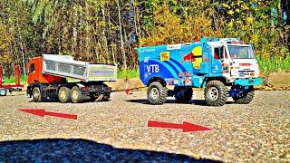 Kamaz MASTER 4x4 vs Mercedes 6x4 ... Truck pulling! ... RC Trucks