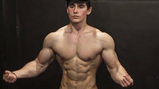 Young Guy flexing muscles