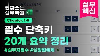 엑셀 필수 단축키 모음, 이 영상 하나로 총정리 하세요! | 진짜쓰는 실무엑셀 1-5-1