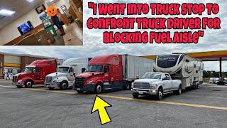 Truck Driver Walks Inside Truck Stop To Confront Driver For Blocking Fuel Aisle 