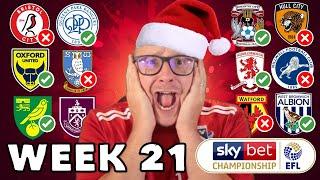 2024/25 Championship Predictions - Matchday #21