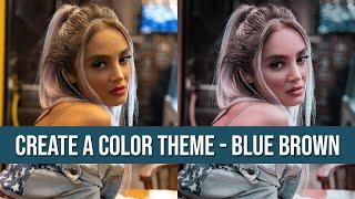 Create a color theme Photoshop 2023 - blue brown