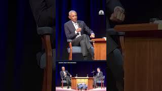 Former President Obama speaks on the state of democracy and civic engagement