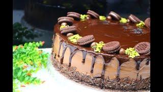 Chocolate sponge cake with chocolate cream كيكة الشوكولا الأسفنجية بكريمة الشوكولاته الشهية