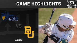 California Baptist vs. Baylor (3.2.25) Highlights | 2025 Big 12 Softball