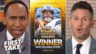 FIRST TAKE | "Jared Goff's 5-INT game isn't END his MVP case" - Stephen A.: Lions will win NFC