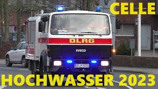 [HOCHWASSER 2023 in CELLE] FEUERWEHR & DLRG im DAUEREINSATZ (Zig Einsatzfahrten binnen 3,5 Stunden)