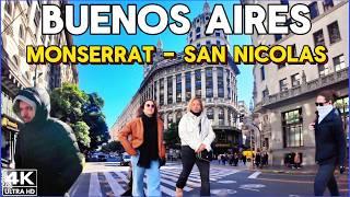 【4K】Paseo INVERNAL por BUENOS AIRES | Barrios Monserrat y San Nicolás, Walking Tour