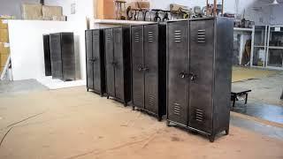 Vintage Industrial Metal Wardrobe | Cast Iron Crank Table Bases Video