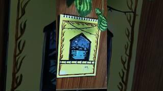 simple window view with oil pastel colours #art #secenry