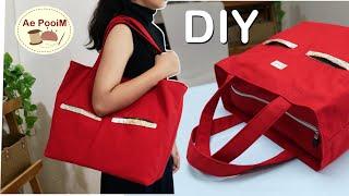 How to make Large Tote Bag with Zipper