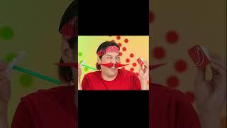 guy with red mustache, fire from girl's mouth