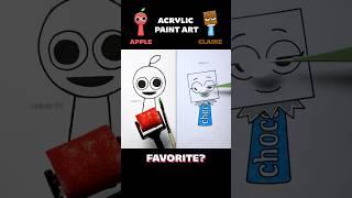 Sprunki OC Apple vs Sprunki Claire - Acrylic Paint Art with Roller!  #incredibox #sprunki #shorts