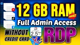 Get Free RDP For 12 Hours | How to Create RDP | Free Admin Rdp | cloud rdp | rdp cal