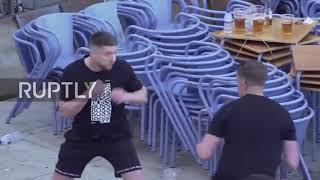 Man City and Chelsea fans fighting in Porto before the Champions League Final 29/05/21