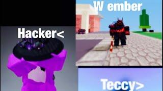 SPAWN KILLING A HACKER IN 30V30 (ROBLOX BEDWARS)