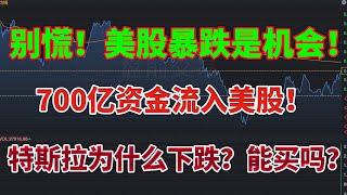 别慌！美股暴跌是机会！700亿美元资金流入美股！特斯拉为什么下跌？还能买入吗？英伟达怎么操作？蔚来汽车还有机会吗？美股分析 #特斯拉 #nvda #zim