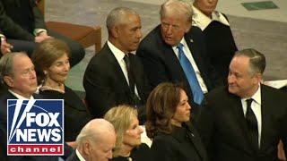 Trump, Obama chat at Jimmy Carter's funeral