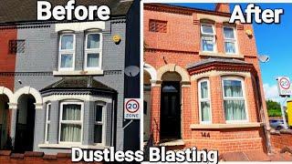 Removing Textured Paint Because of damp issues | Dustless Blasting Doncaster sandblasting wet water