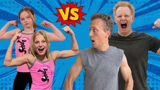 Dads VS Daughters! Who is Stronger? Payton & Salish Team Up!