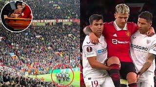 Lisandro Martinez Standing Ovation after Injury during Man Utd 2-2 vs Sevilla