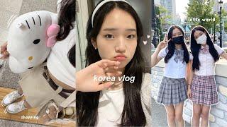 KOREA DIARIES: lotte world in school uniforms, fancy hotel, skincare routine, rainy shopping days