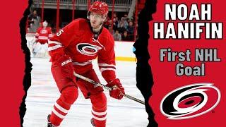 Noah Hanifin #5 (Carolina Hurricanes) first NHL goal Nov 16, 2015 (Classic NHL)