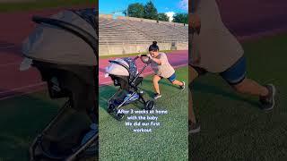 Postpartum fitness journey! First workout with newborn! #newborn #postpartum #mom