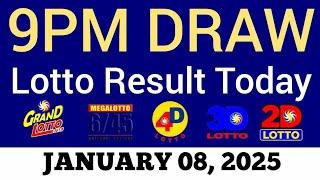 Lotto Result Today 9pm Draw January 8, 2025 Swertres Ez2 PCSO Live Result