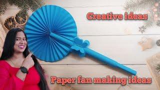 Summer is here let's make a stretchable fan with A4 sheets|| paper craft ||Origami 3D Paper fan