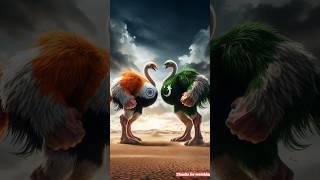 india vs Pakistan | ostrich race who will win #ai #ostrich #war