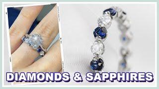 She Wanted a Unique Wedding Band | Diamonds and Blue Sapphires