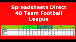 @Spreadsheetsdir Spreadsheets Direct - Excel 40 Team Football League